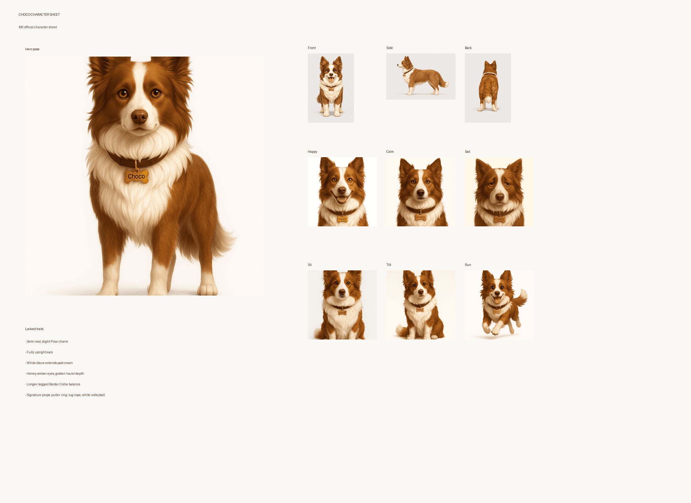 스튜디오의 결과 구조를 보여주는 캐릭터 시트